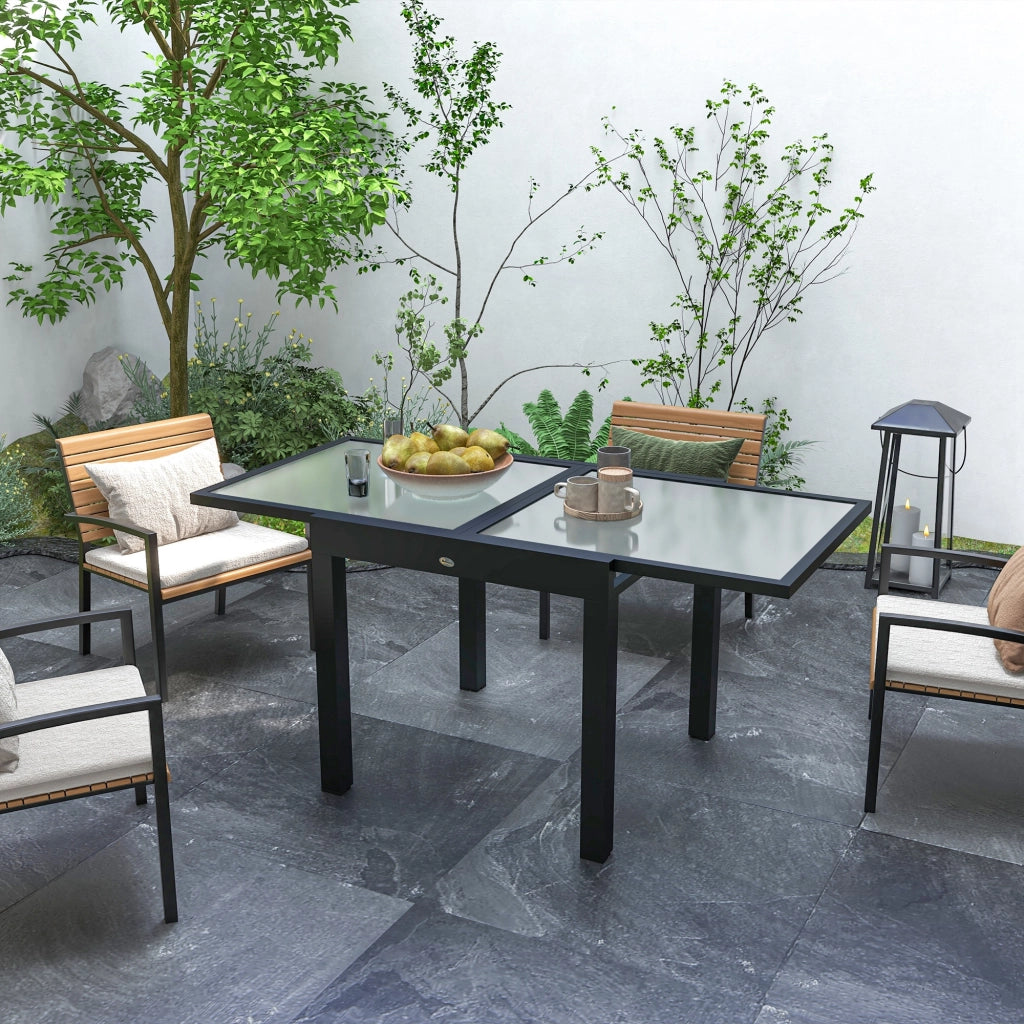 Tavolo da pranzo esterno allungabile ¨C zephmum ¨C 160x80x75 cm nero