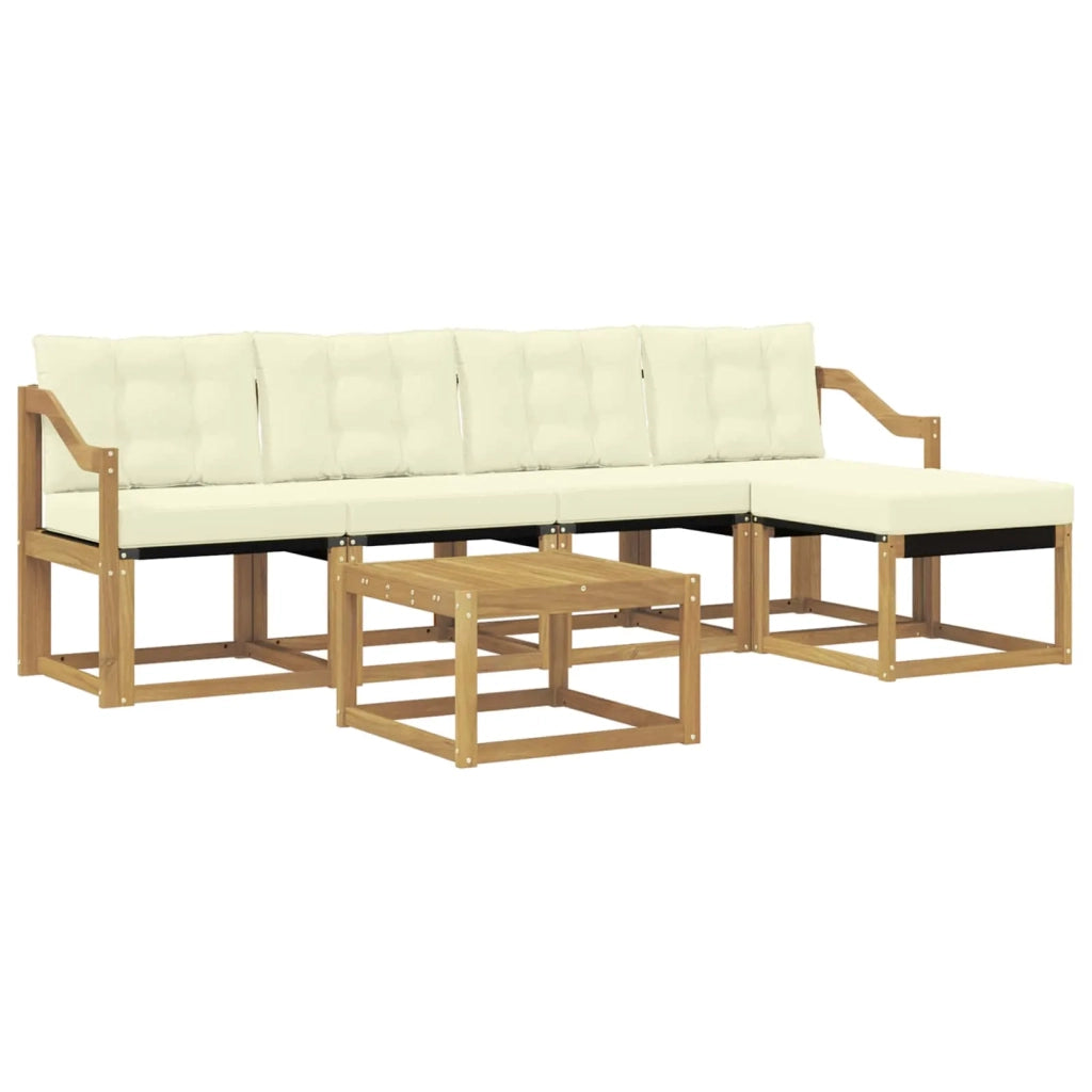 Set di divani da esterno 6 pz Bianco e Crema 3389412