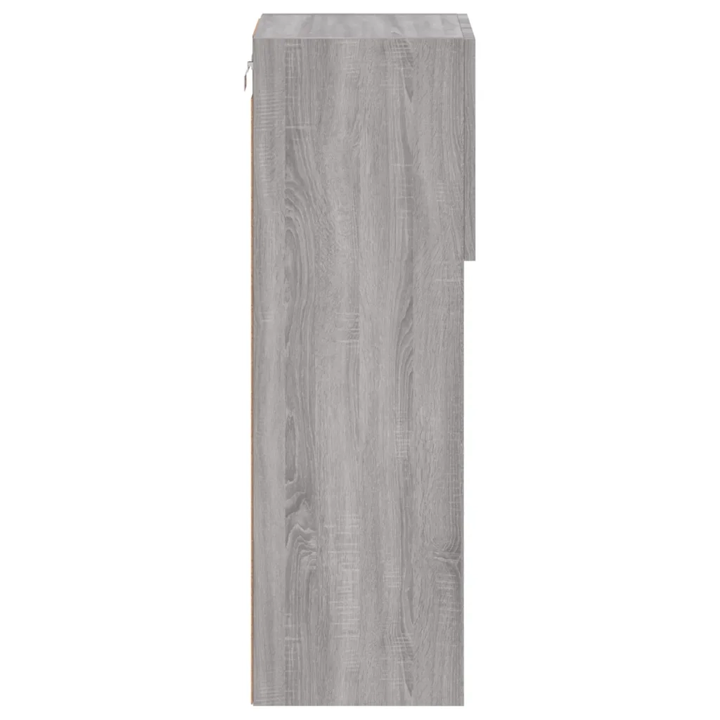 vidaXL Mobili TV con Luci LED 2pz Grigio Sonoma 30,5x30x90 cm
