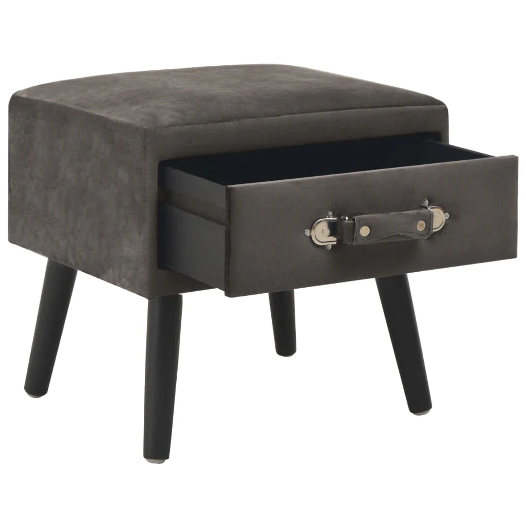 Comodino grigio cassettiera mobile da camera da letto 40x35x40 cm velluto 1402090