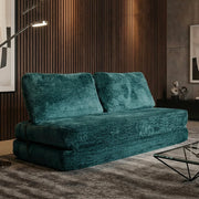 Albayz, Divano Letto 2 Posti Reclinabile, 31x31 cm Verde Petrolio