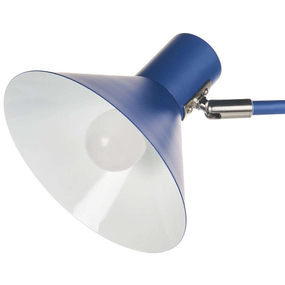 Lampada da Tavolo Blu Scuro Ferro 50 cm Paralume Conico Comodino Luce Camera da Letto Soggiorno Moderno