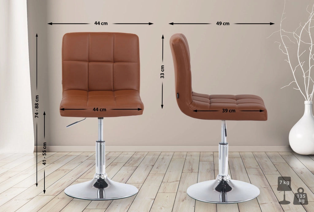 Sedia lounge Palma V2 in similpelle marrone chiaro