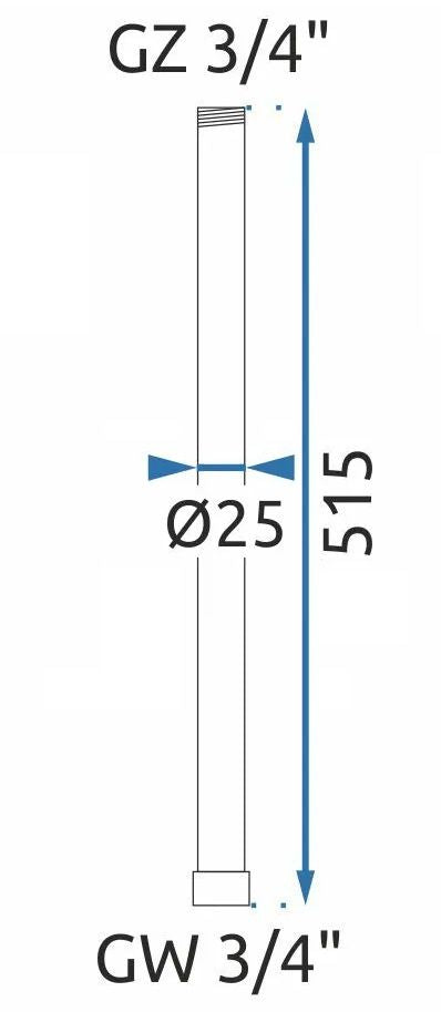 Prolunga Per Set Vasca/doccia Gold 50cm