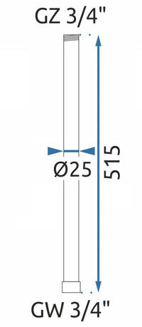 Prolunga Per Set Vasca/doccia Gold 50cm