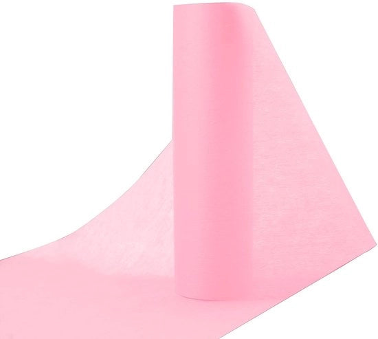 Tulle a forma di fiocco in fleece, 28 cm x 25 m, per matrimonio, fiocco per tavola, fiocco per festa di compleanno, fiocco per matrimonio, fiocco per battesimo, fiocco in tulle, fiocco per tavola, fiocco in fleece, 28 cm x 25 m, rosa.