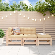 Salotto da Giardino-Set Salotto da Giardino 3 pz in Legno Massello di Pino 158720