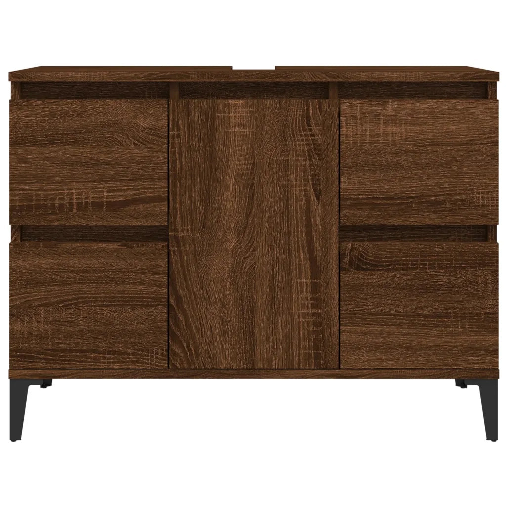 Mobile Lavabo Rovere Marrone 80x33x60 cm in Legno Multistrato 821283