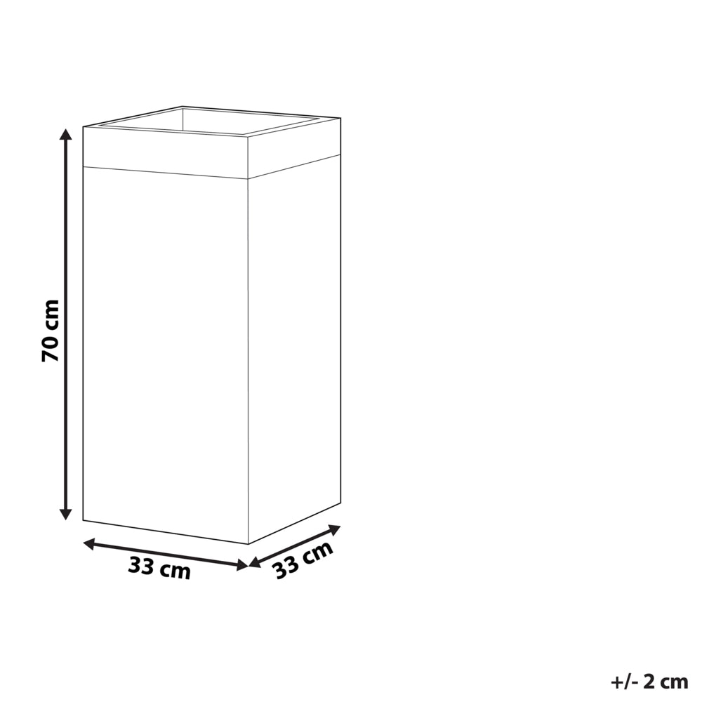 Vaso per piante Fioriera alta in argilla in fibra nera quadrata 33 x 33 x 70 cm Accessori da giardino per interni ed esterni