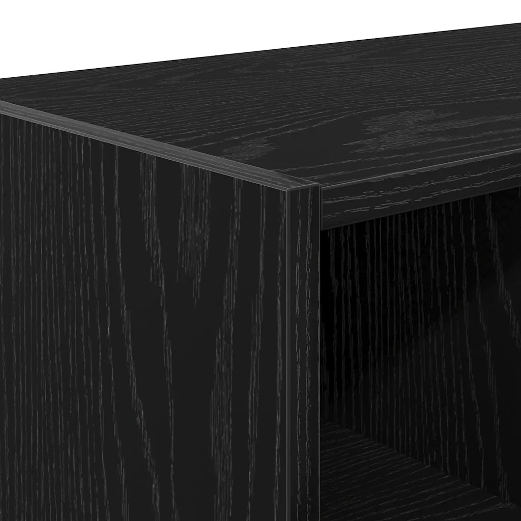 Scarpiera Impilabile-Scaffale per scarpe Rovere Nero 89,5x30x40 cm