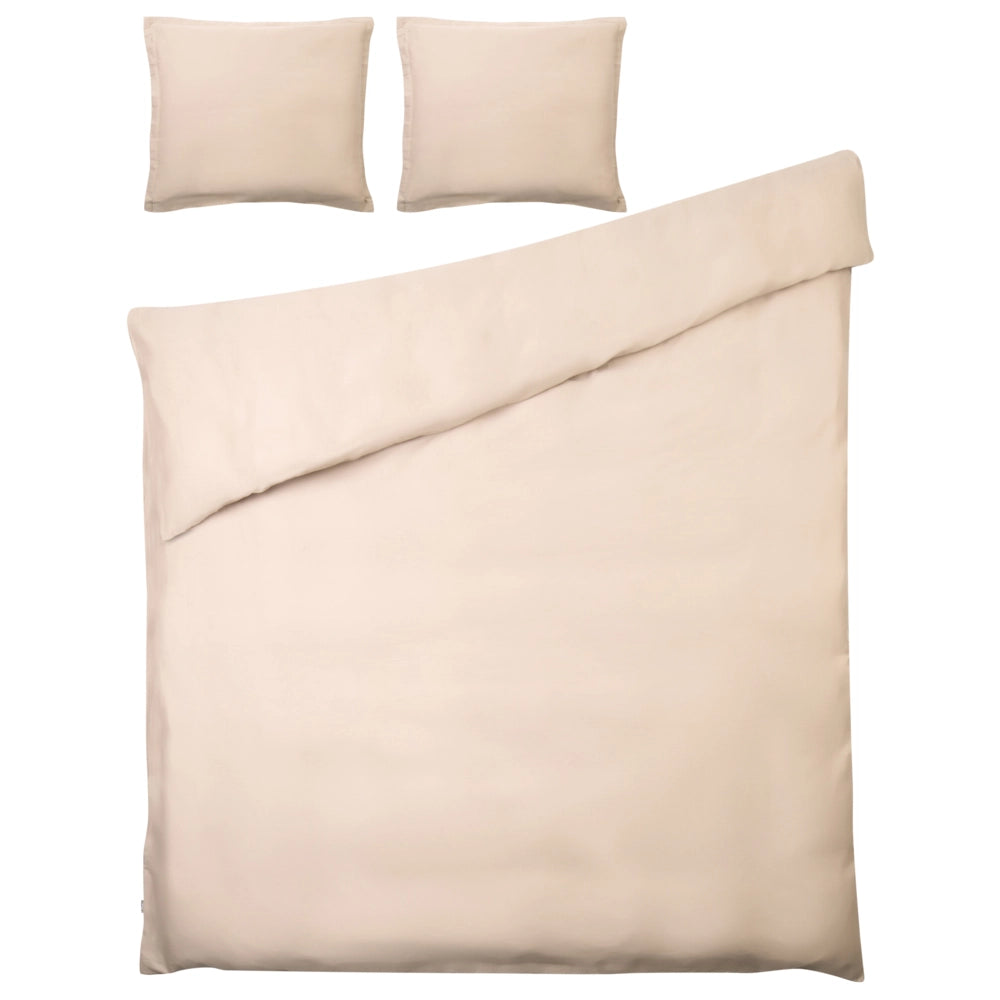 Set copripiumino e federa in cotone satinato beige 150 x 200 cm per una camera da letto moderna