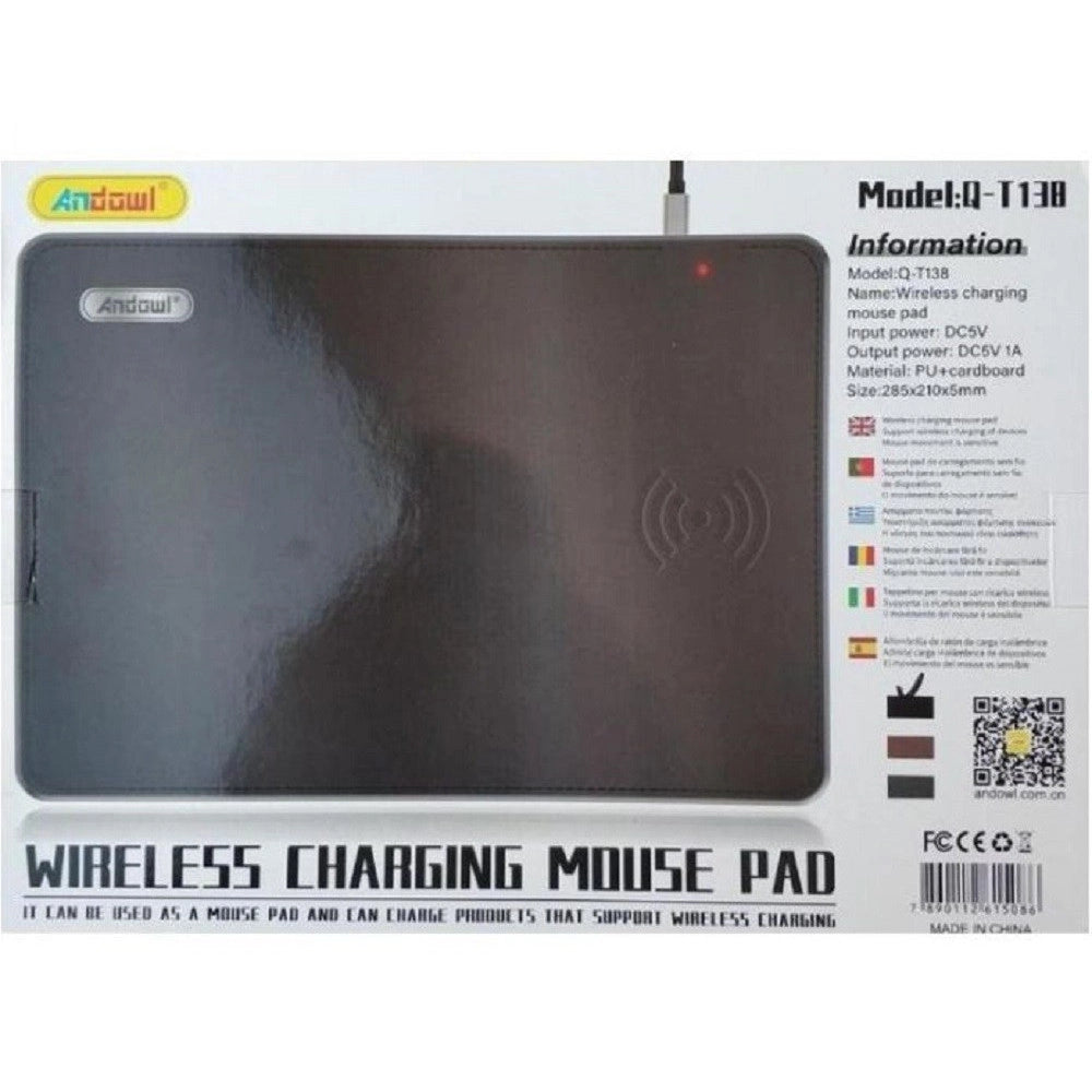 Trade Shop - Tappetino Per Mouse 2in1 Con Caricatore Ricarica Wireless 10w Incorporata Q-t138 -