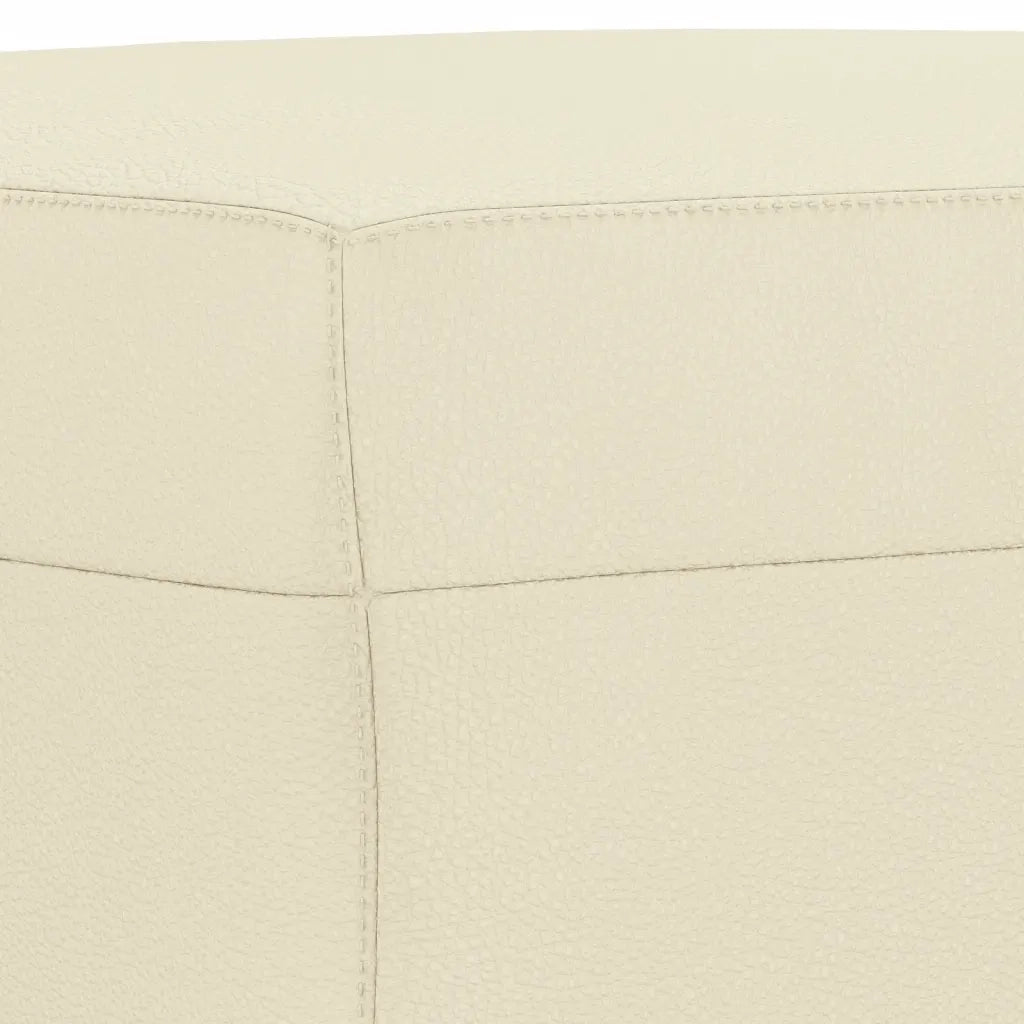 Set di Divani 3 pz con Cuscini Crema in Similpelle