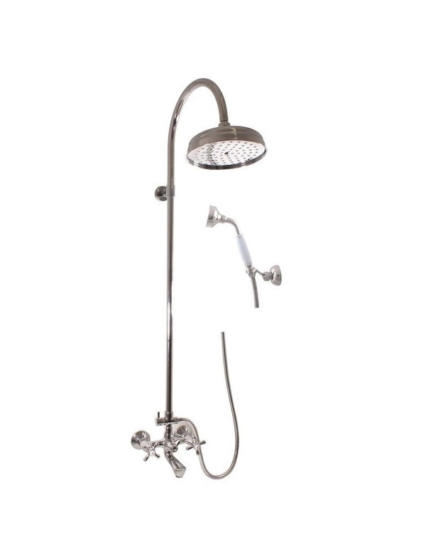 Colonna doccia MORAVA in ottone cromato con doccetta 130 cm