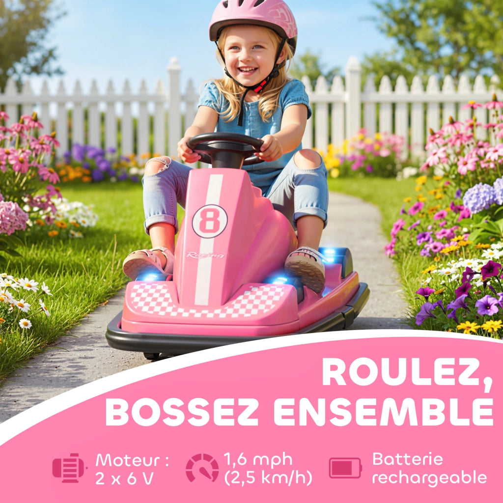 Auto Tampone Bambini 6V ¨C zephmum ¨C Rosa 74x53x48cm
