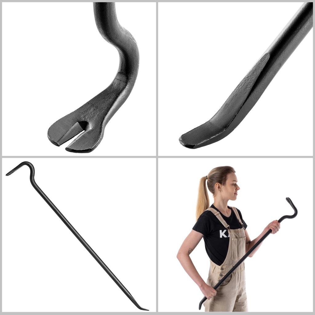 KADAX Forged Crowbar Bent 900 Mm Breszka Brecha Nail Puller Construction Gripper