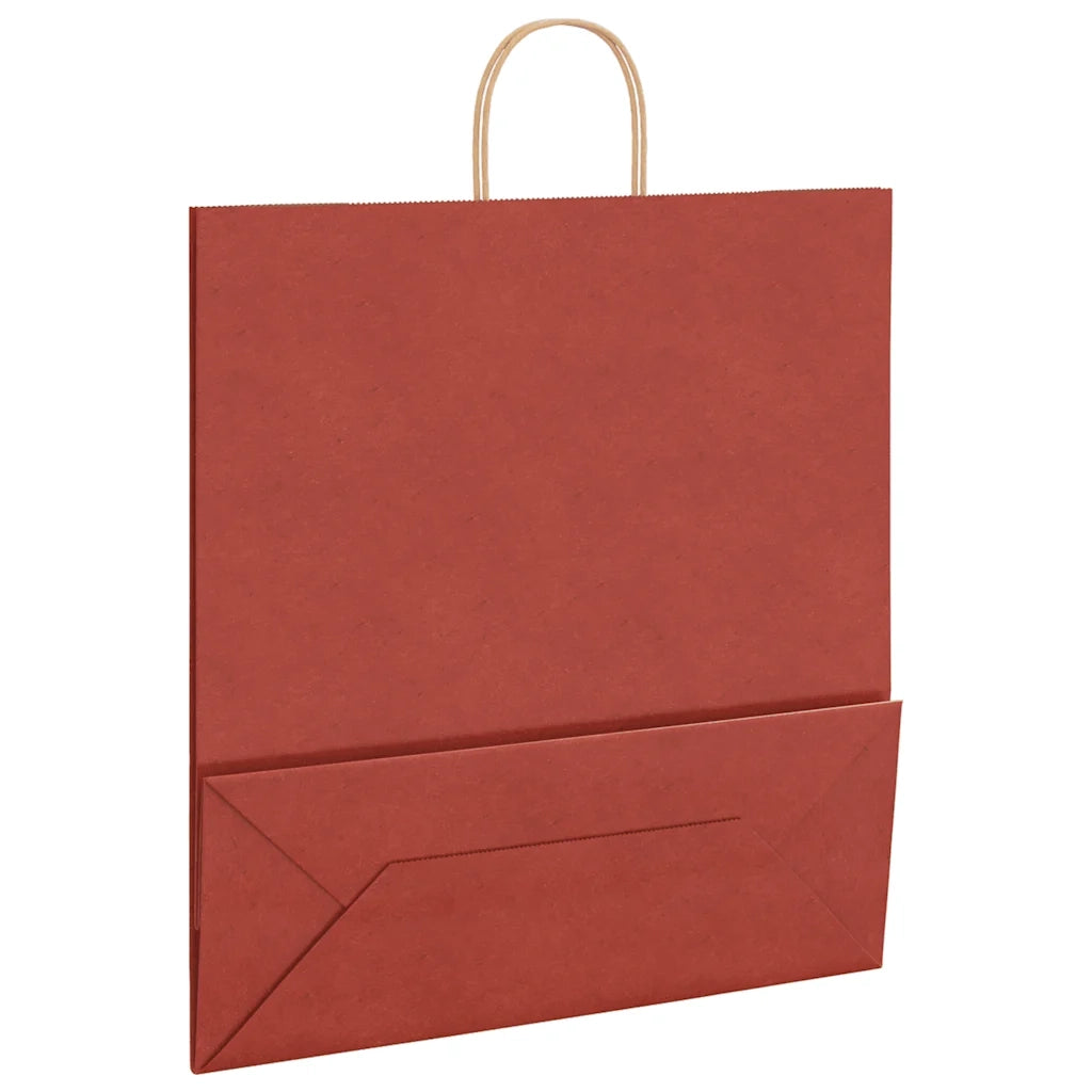 Sacchetti di Carta 250 pz con Manici Rossi 45x17x48 cm