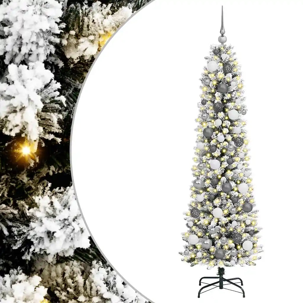 vidaXL Albero di Natale snodato Bianco 180 cm PVC