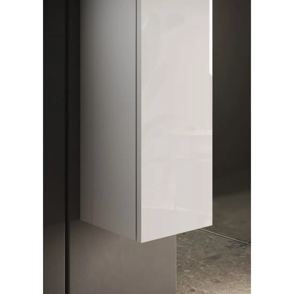 Mobile bagno sospeso VIENNA – 1 porta – Bianco lucido – Design moderno