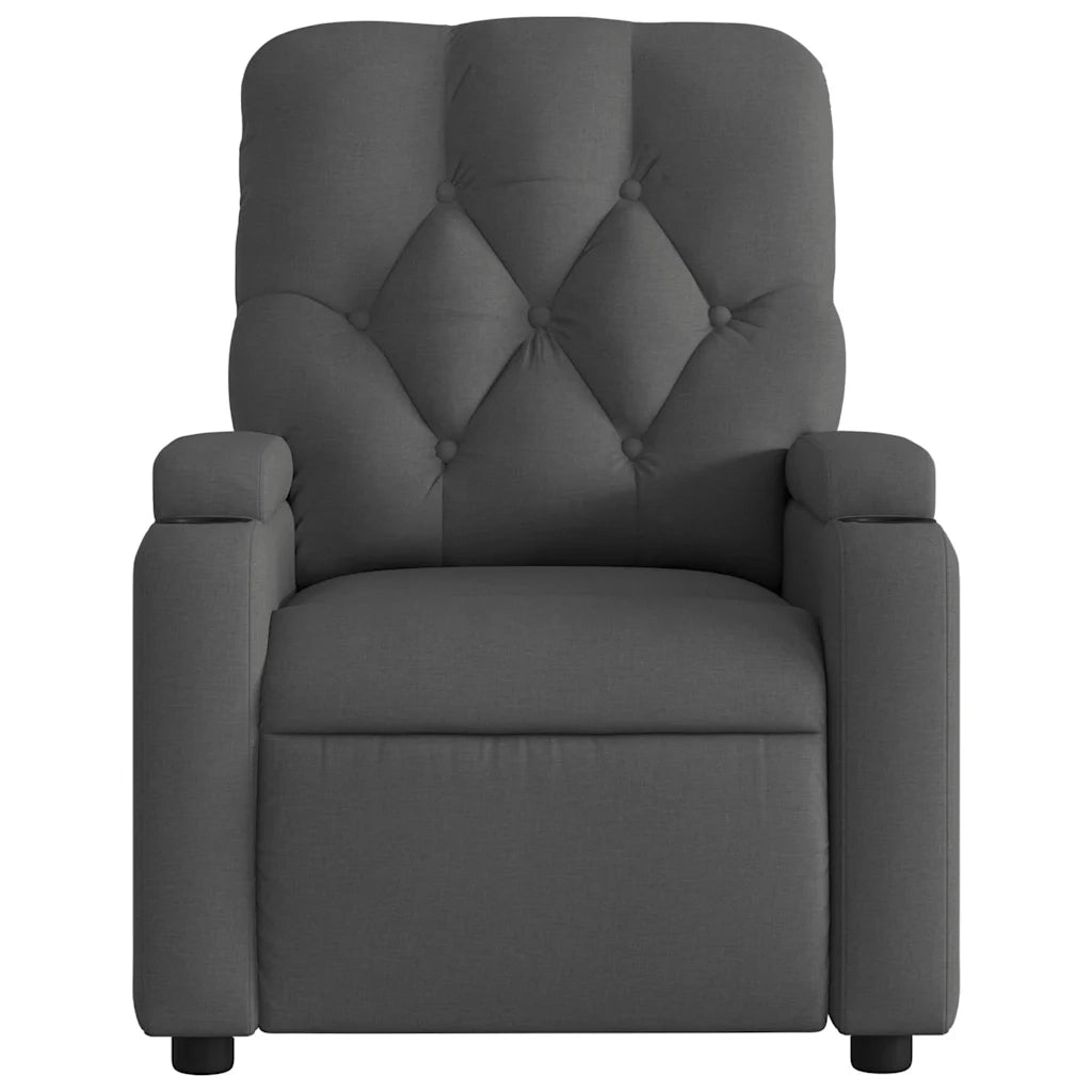 Poltrona | Sedia Relax Elettrica Reclinabile Grigio Scuro in Tessuto