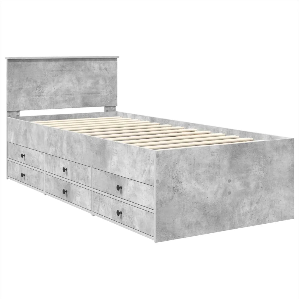 Daybed Grigio Cemento e Nero 70 x 190 cm Legno multistrato