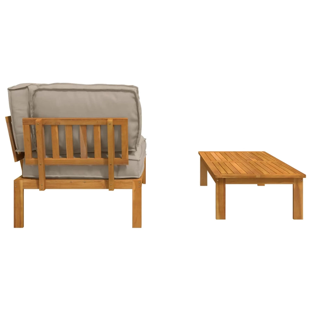 Set di divani con cuscino 2 pcs Talpa Legno di Acacia Massello 3418181