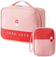 Kit di pronto soccorso impermeabile - Kit di pronto soccorso vuoto - Borsa dei farmaci - 2 pezzi - Grande/ Piccolo - Tessuto Oxford - Borsa dei farmaci