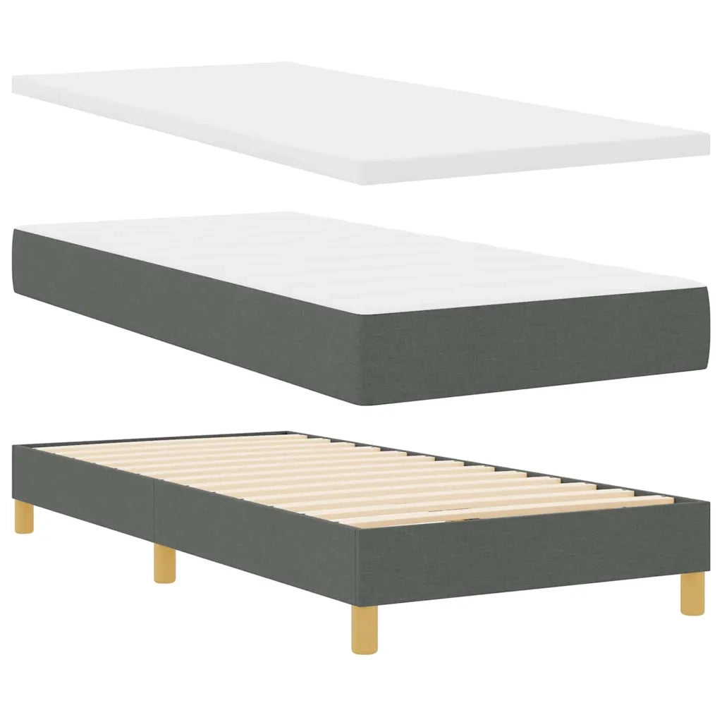 Letto a Sorgente LED con led Grigio scuro 100 x 200 cm Tessuto