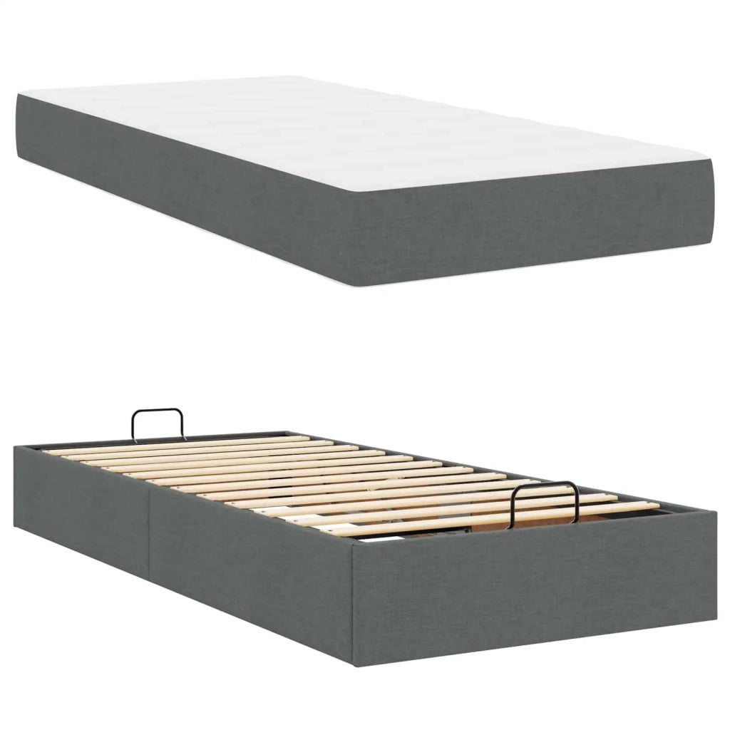 Struttura letto con materasso 2 pcs Grigio Sfumato Tessuto