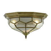 Plafoniera Classica Pisa Ii Ottone Vetro 2 Luci E14