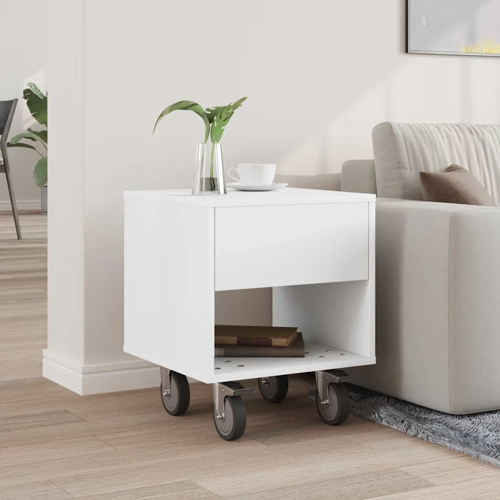 Comodino Bianco 40,5 x 40 x 48 cm Legno multistrato 891056