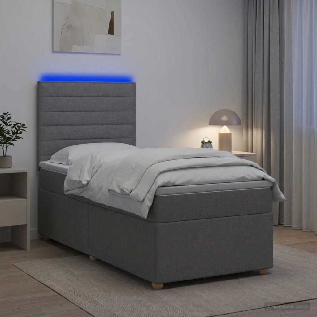 Letto box spring con materasso Grigio Chiaro 80 x 200 cm 3455210