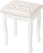 Sedia per Tavolo da Trucco in Stile Barocco con Design Comodo e Comfortevole in Bianco