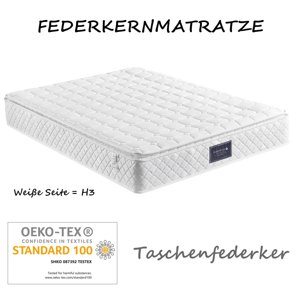 Letto matrimoniale contenitore 160x200 cm con LED e testiera imbottita; grigio