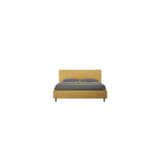 Letto imbottito Matrimoniale 160x200 cm Adele - Con rete,Microfibra,Ocra