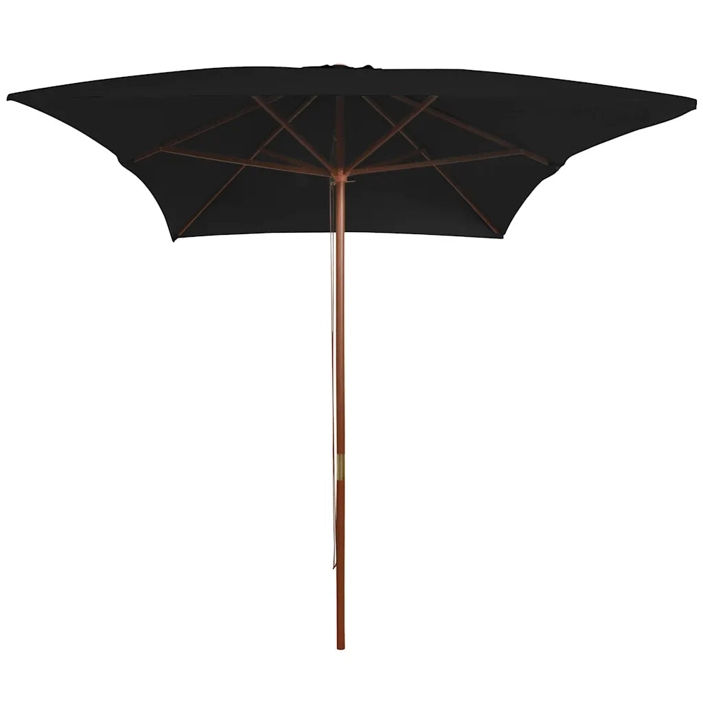 Ombrello | Parasolne da Giardino con Palo in Legno Nero 200x300 cm