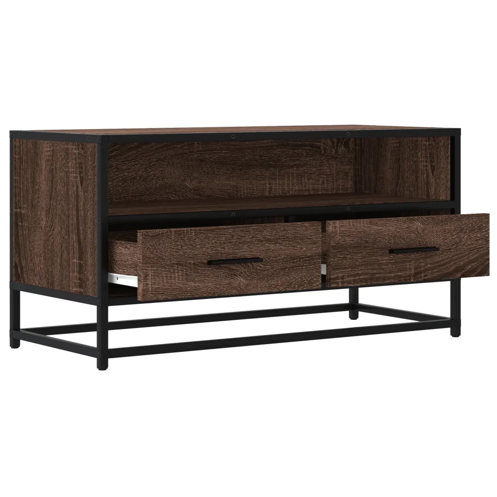 vidaXL Mobile TV Rovere Marrone 80x34,5x40cm Legno Multistrato Metallo