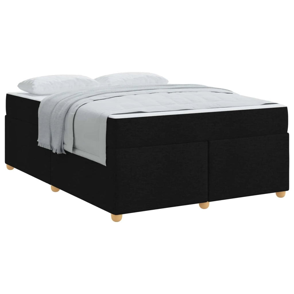 Struttura del letto con materasso Nero 140 x 200 cm Tessuto