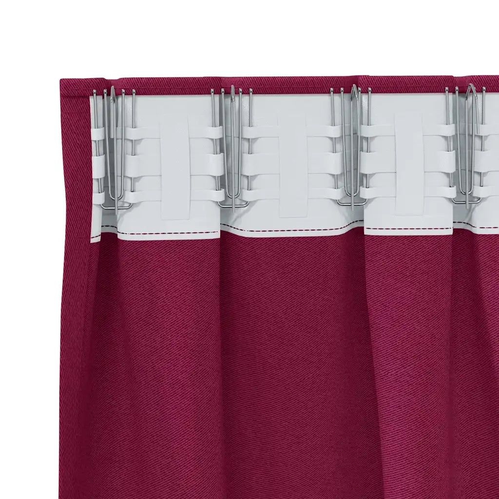 vidaXL Tende con tende 2 pcs Rosso vino Poliestere