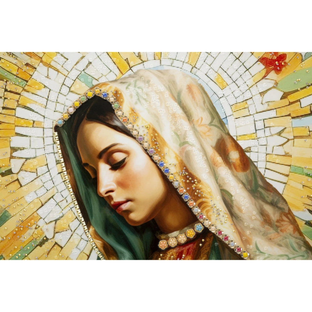 Dipinto su tela Madonna A soggetto sacro con cornice, 72x102 cm