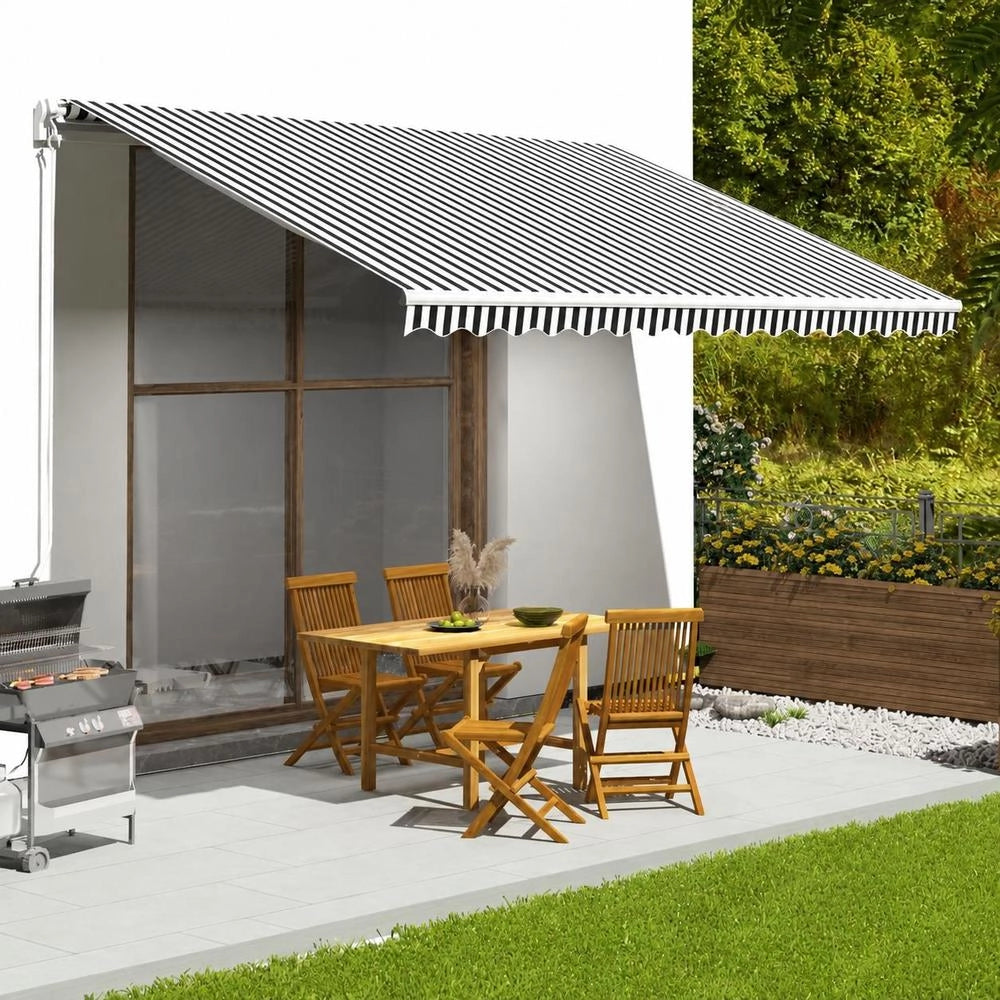 Awning Fabric Anthracite And White 4.5x3 M