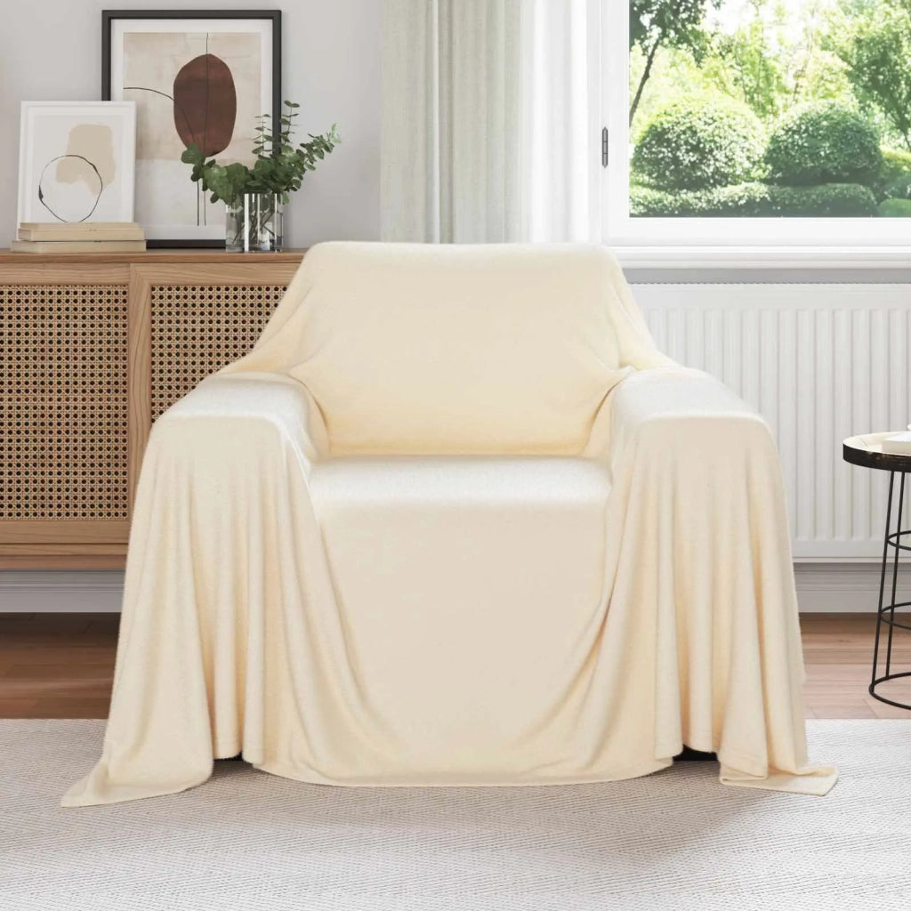 Coperte da Pile 6 pcs Crema 210 x 140 cm Panno 42017137