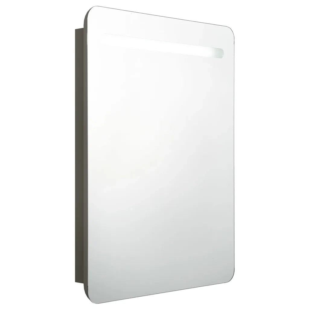 Armadietto Bagno con Specchio e LED Antracite 60x11x80 cm 326510