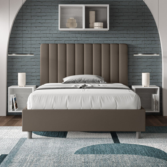 Letto 1 Piazza e Mezzo 120x200 cm con Rete Agueda Cappuccino