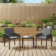 Sedie da giardino 6 pcs Nero e Grigio scuro polyrattan 42025095
