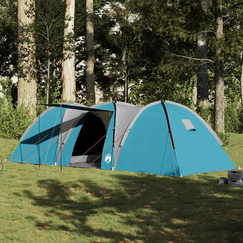 Tenda da Campeggio | Tenda Familiare a Cupola per 8 Persone Blu Impermeabile