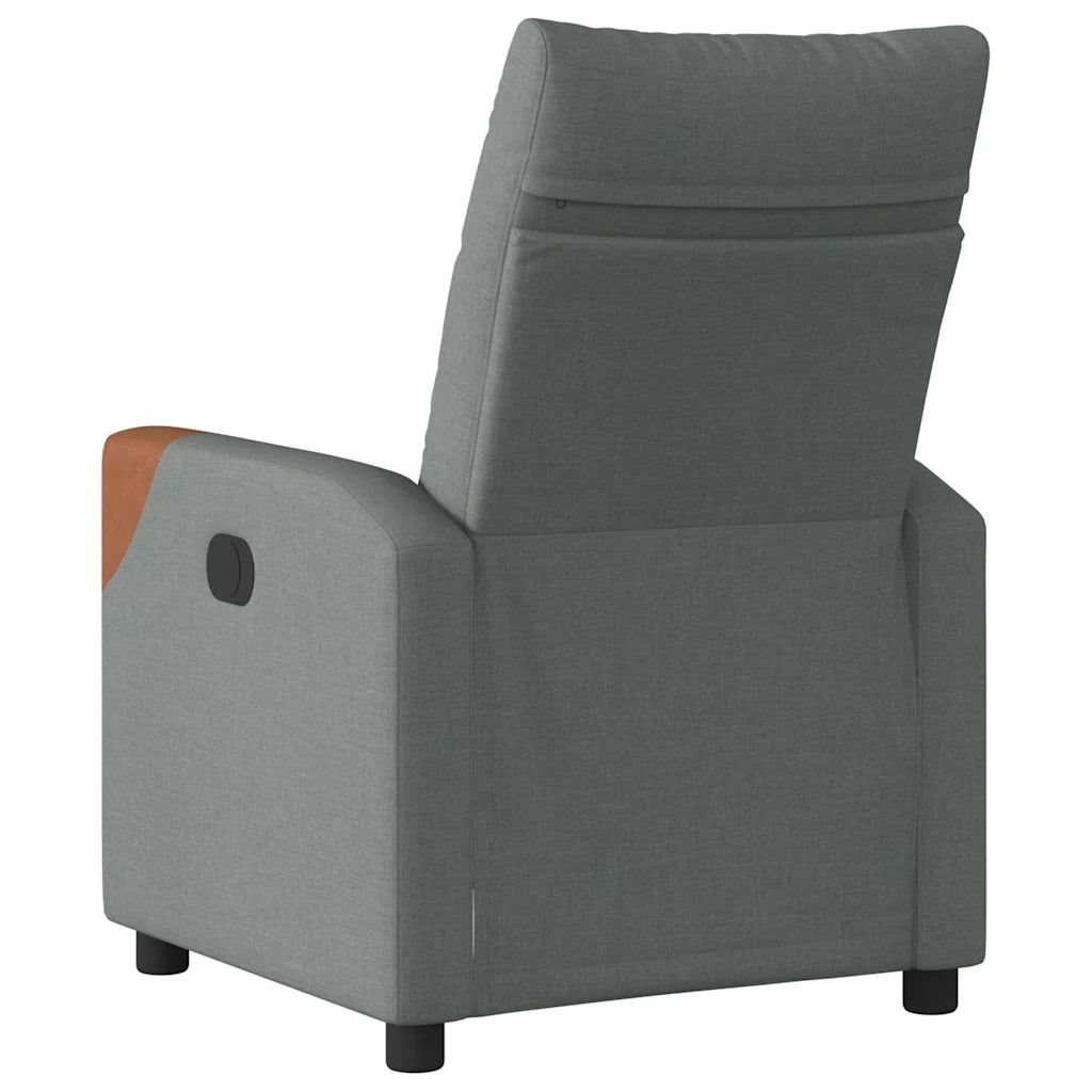 Poltrona | Sedia Relax reclinabile in tessuto grigio scuro