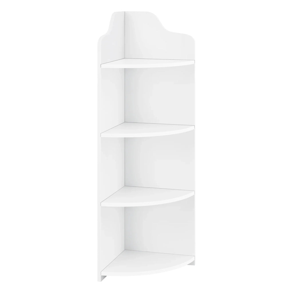 Mensola angolare per mobile bagno con 4 ripiani in legno composito 90 cm bianco 03_0005173