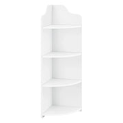 Mensola angolare per mobile bagno con 4 ripiani in legno composito 90 cm bianco 03_0005173