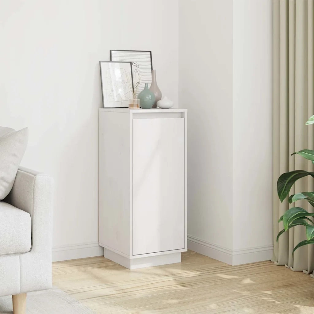 Credenza Bianca 31,5x34x75 cm in Legno Massello di Pino cod mxl 65611